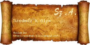 Szedmák Alex névjegykártya