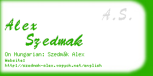 alex szedmak business card